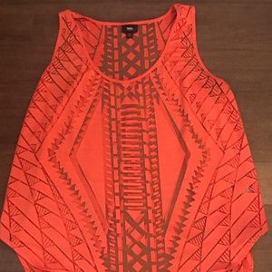 Mossimo Coral Lightweight Geometric Burnout Tank